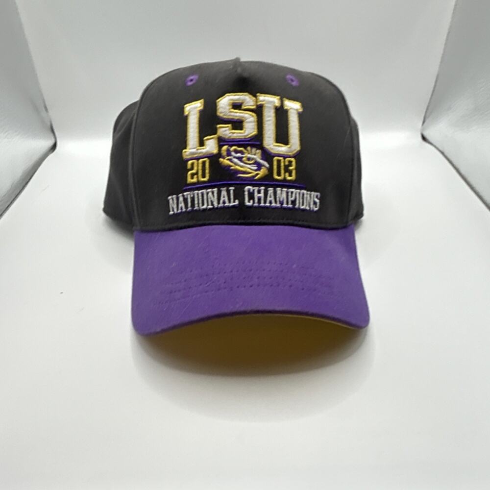 Zephyr LSU Tigers NCAA Championship Hat Black Purple Yellow One Size